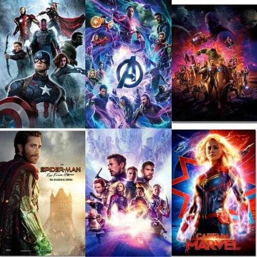 5D Diamond Painting Disney Marvel Movie Iron Man Spiderman Full Square Diamond Embroidery Mosaic Picture Home Decoration Gift