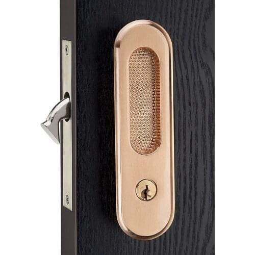 Mute Mortice Sliding Door Lock Hidde Handle Interior Door Pull Lock Modern Anti-theft Room Wood Door Lock Furniture Hardware