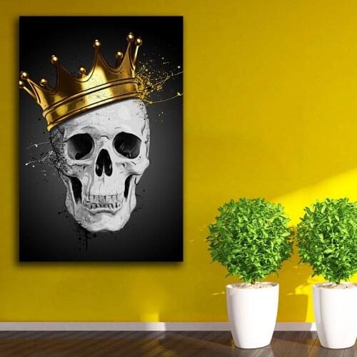 Large Size ink Oil Painting Royal-Skull Canvas Painting For Living Room Home Decor Oil Painting On Canvas Wall Painting No Frame