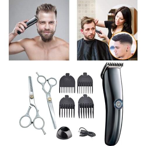 Mens Electric Hair Trimmer Kit Professional Cordless Hair Cutter Machine USB Rechargeable Clipper Barber Haircut Machine