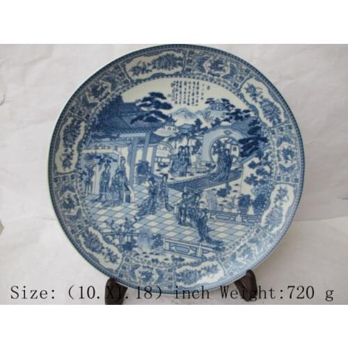Elaborate Chinese classical dream of red mansions twelve belles porcelain plate