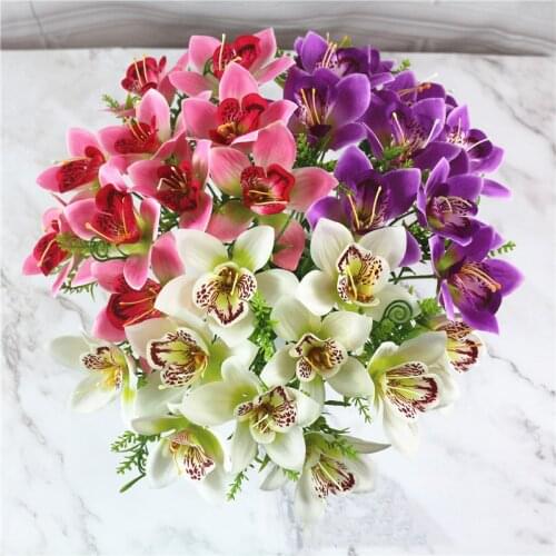 1pc Artificial Silk Orchid Flowers Fake Flower Plants for Wedding Party Home Festival Decoration Floals