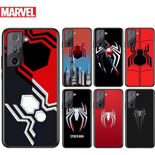Marvel Spider-Man Logo For Samsung Galaxy S21 S20 FE S10e S10 S9 S8 S7 S6 Ultra Plus Lite 5G Edge Black Soft Phone Case