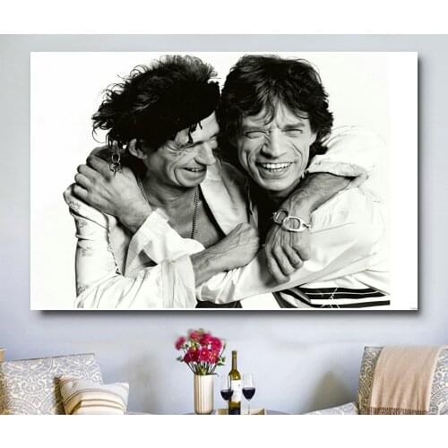 W269 Keith Richards Mick Jagger BW Trend Beautiful Fashion Silk Fabric Wall Poster Art Decor Sticker Bright