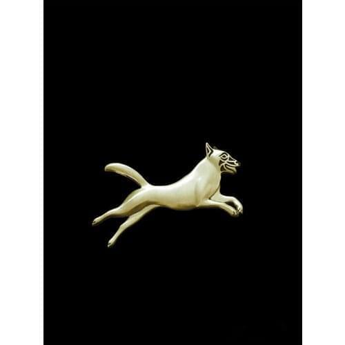 Trendy high quality Leaping Belgian Malinois brooches plate silver fashion jewelry