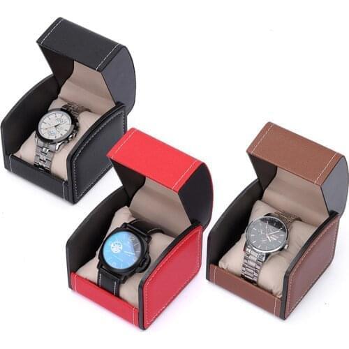 Fashion Luxury Watch Storage Box Vintage Faux Leather Jewelry Decoration Man Watch Gift Boxes Showed Case Protective Box
