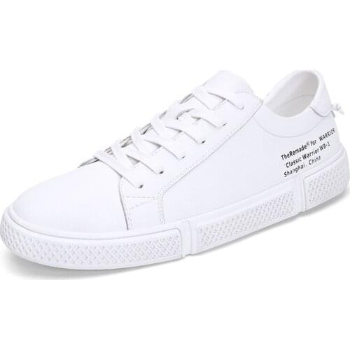 Men Shoes Genuine Leather Top Quality Brand Autumn Casual Men Shoe Simple White Sneakers Comfortable Men Flats