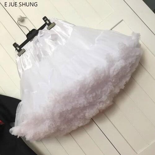 E JUE SHUNG Lolita Cosplay Petticoat Underskirt Soft Ball Gown Swing Short Dress Ballet Tutu Skirt Rockabilly Crinoline