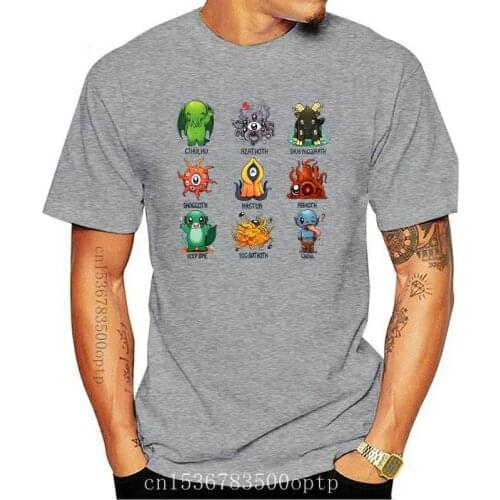New Mens T Shirt Lil Lovecraft Monsters Shoggoth Deep One Ghoul Abhoth Hastur Azathoth Cthulhu Artwork Printed Tee
