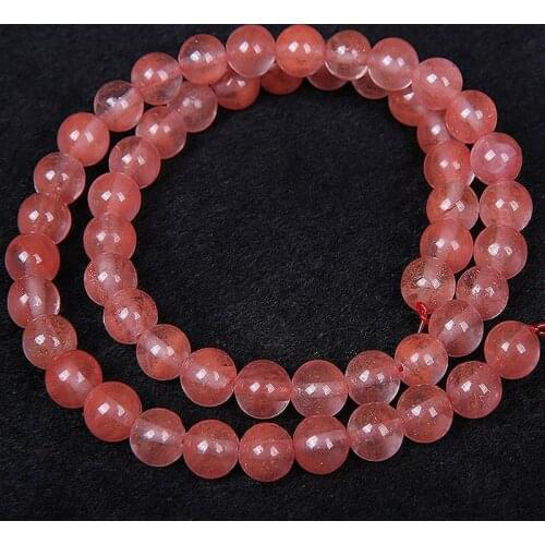 Wholesale Natural Crystal Watermelon Red Stone Beads Round Loose Beads for Fashion Bracelet DIY Jewelry Making 4mm 6mm 8mm 10mm