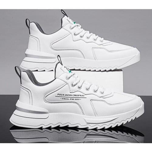 Autumn PU Leather Chunky Sneakers Man Sport Shoes Mens Running Shoes Male Sports Shoes Men White Trainers Athletic Gym GMD-0594
