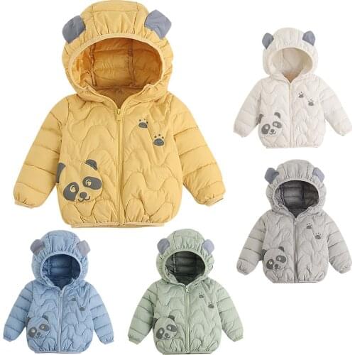 3-8 Years Baby Boys Girls Light Down Hooded Cotton Jacket Coat Children Outwear Casaco Infantil Menina Одежда Для Девочек
