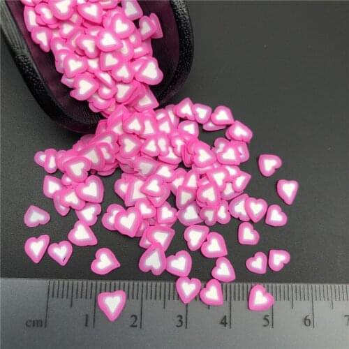 50g Fuchsia Heart Polymer Clay Sprinkle For Kid Diy,Soft Clay For Craft Clay/Nail Art/Scrapbook Decoration DIY,Filler