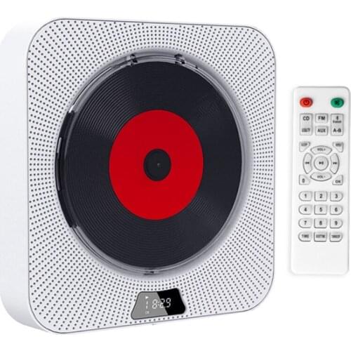 US Plug Portable CD Player Wall-Mounted Music Player Built-In High-Fidelity Speaker Support CD/USB/TF