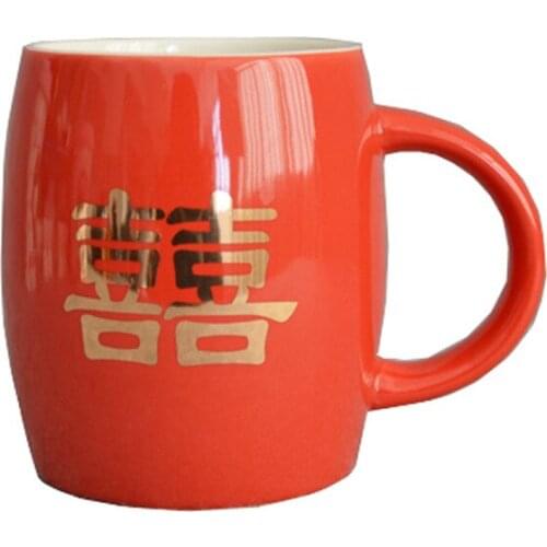 Supply ceramic mug drum cup red glaze wine barrel cup Xizi water cup coffee mugs