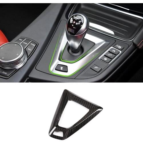 1pcs Black Real Carbon Fiber Car Gear Shift Base Frame Trim for BMW M3 M4 F80 F82 F83 2014-2018 RHD Vehicles Accessories