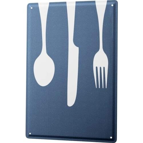 SINCE 2004 Tin Sign Metal Plate Decorative Sign Home Decor Plaques Fun Ravtive Spoon Fork Knife
