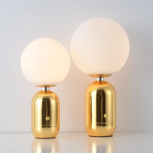 Nordic postmodern LED table lamp Nordic modern minimalist bedroom bedside study creative personality glass ball table lamp