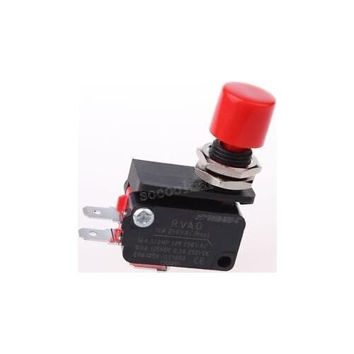 SPDT 2 Pin Red Push Button Momentary Basic Limited Micro Switch