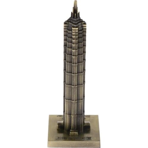13.5cm Shanghai Jin Mao Tower Souvenir Model Metal Craft Ornament for Home Shelf Desk Table