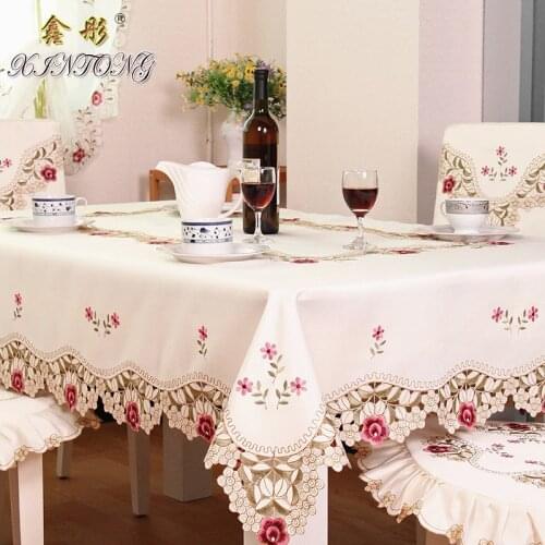 TY1018 European Garden embroidered tablecloth dining table cloth chair cover cushion covers wedding decoration home textile gift