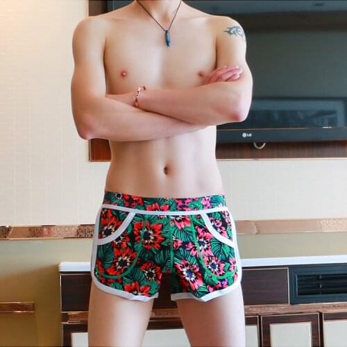 Comfortable breathable elastic high quality underwear New mens underwear sexy U convex printing large size ice silk briefs