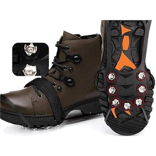 5 Teeth Ice Gripper For Shoes Women Men Crampons Ice Gripper Spike Grips Cleats For Snow Studs Non-Slip Climbing Hiking Covers