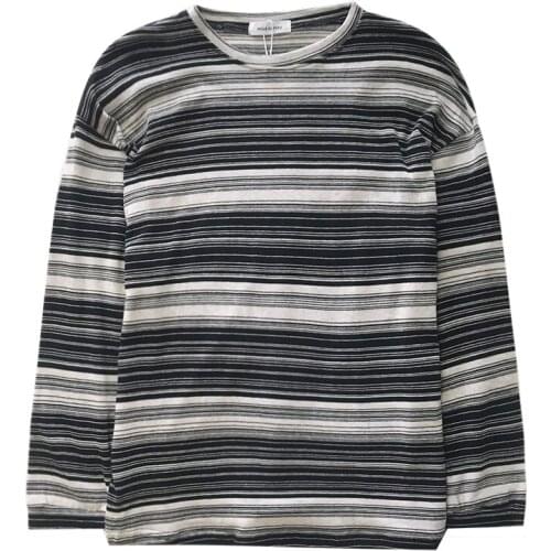 Blue Striped Girl Summer O Neck LooseThin Section Sunscreen Long Sleeve T-shirt