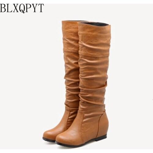 BLXQPYT New Plus Botas Mujer Plus Big&Small Size 28-52 shoes Woman Boots Winter Spring Autumn Increasing Comfortable Casual Y-25