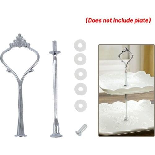 2/3 Tier Cake Plate Stand Cupcake Fittings Dessert Wedding Event Party Display Tower Plate Fruit Cake Storage Shelf No Plate