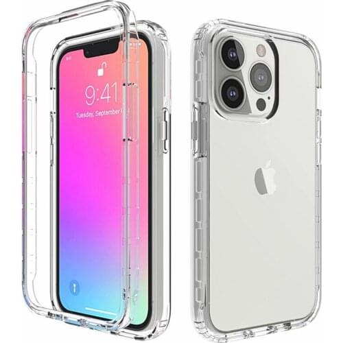 2 in 1 High Transparency Bumper Shockproof Phone Case For iPhone 13 Pro Silicone Protect Cover Case