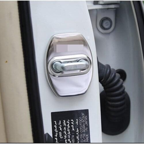 3 Colors S/S Car Door Lock Buckle Door Lock Protective Cover For Toyota Land Cruiser Prado FJ120 FJ150 Accessories 2003-2017
