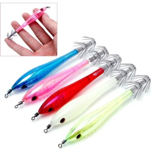 5PCS/set Cuttlefish Fishing Lures Tackle Jig Bait Hooks Glow In Dark Luminous Squid