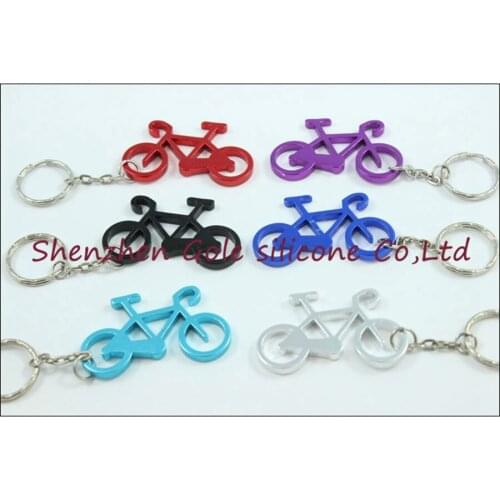 500pcs/lot cheapest whosesale aluminum sport bike shaped bottle opener keychains,bicycle beer opener ring.promotion gift