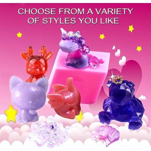 8Pcs/Set 3D Stereoscopic Animal Silicone Resin Molds with 20Pcs Finger Cot Epoxy Resin Silicone Molds For Handmade, Resin Crafts