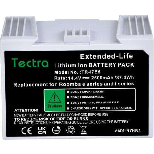 Tectra 2600mAh Battery for iRobot Roomba Vacuum Cleaner, Compatible with Roomba e series e5 e6 and i series i7 i7+ and ABL-D1