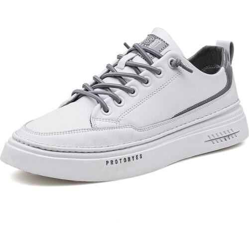 White Leather Sneakers Boys Sport Vulcanized Shoes Men Comforthable Spring Sneakers Mens Casual Shoes with Free Shipping 2021