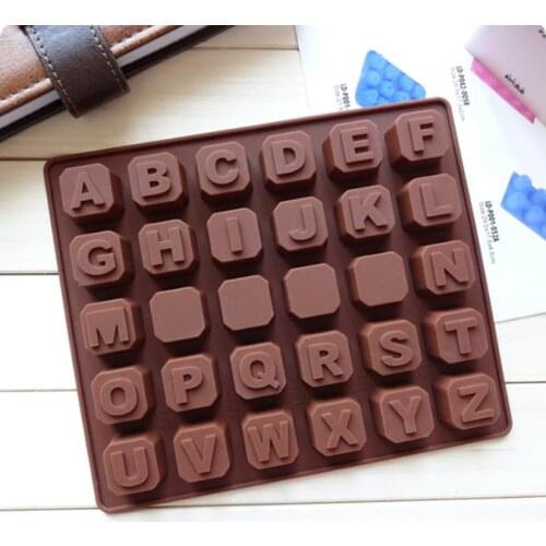 Free shipping 100pcs/lot alphabet shape Cake Chocolate Muffin Jelly Ice Sugar Mold Mould Maker Cutter Cake Silicone Ice Cube