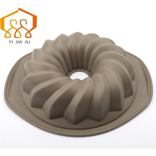 Free Shipping DIY Containing Binaural Round Hollow Chiffon Cake Birthday Cake Mold Food Grade Silicone Cake Mold