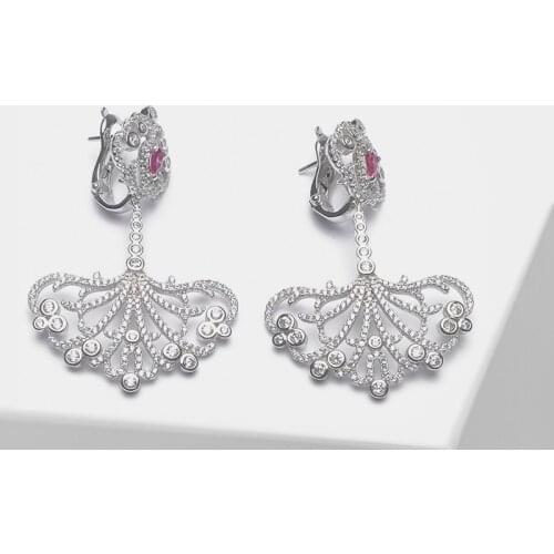 Amorita boutique 925 cirrus design hollow out drop earrings