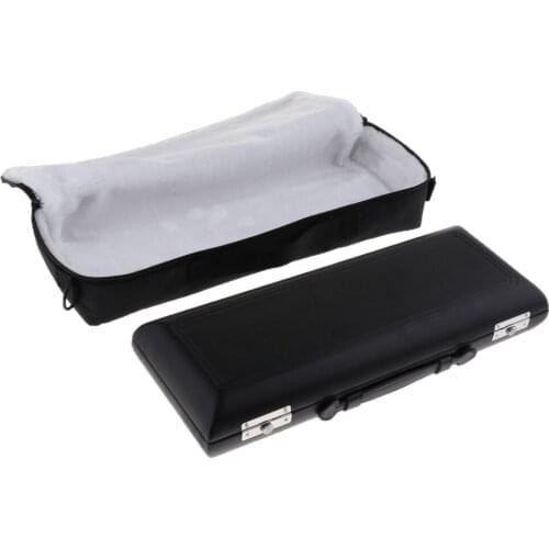Black Flute Wooden Carry Padded Case with Storage Gig Bag Handbag for Flute Players