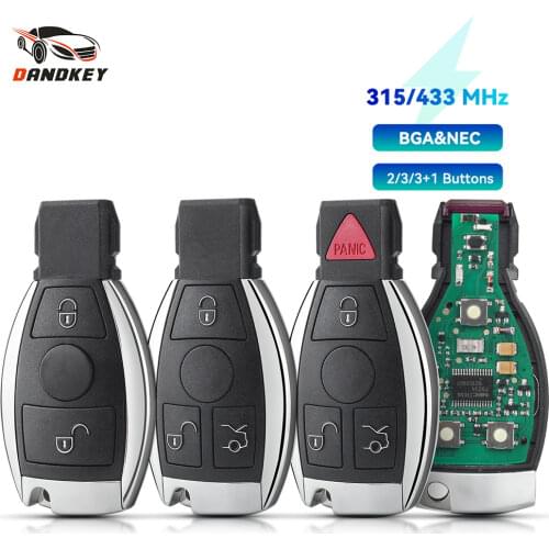 Dandkey NEC and BGA 315MHz/433MHz 2/3 Buttons Smart Car Remote Key For Benz For Mercedes Benz Year 2000+ Supports Original