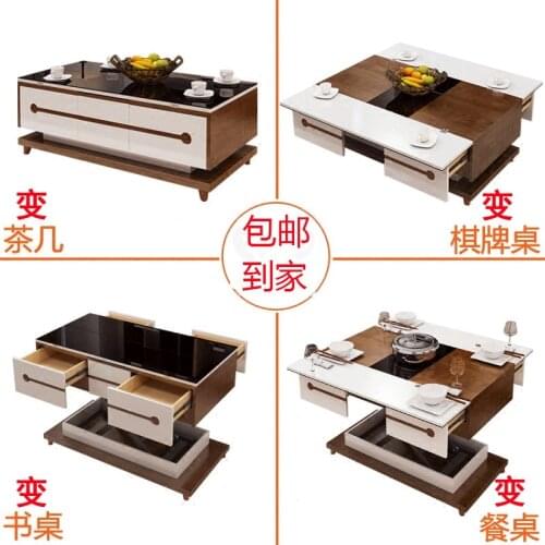 Electric multifunction foldable Coffee Table Living Room liftable and lowerable minimalist rectangle mesas centro dining table