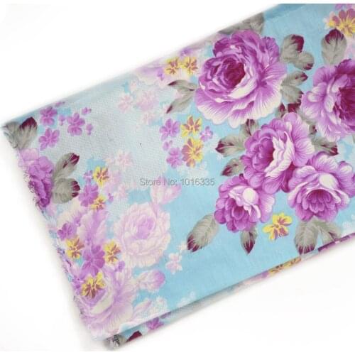 Hot Sale Blue Big roses floral print fabric ,Width 1.6 meters wholesale Twill fabric for DIY Sewing Quilting Fat Quarters Materi