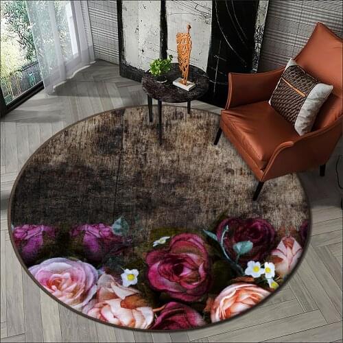 Brown living room carpet kitchen round carpet room carpet colorful flower detailed anti allergic high quality Free Shipping carp