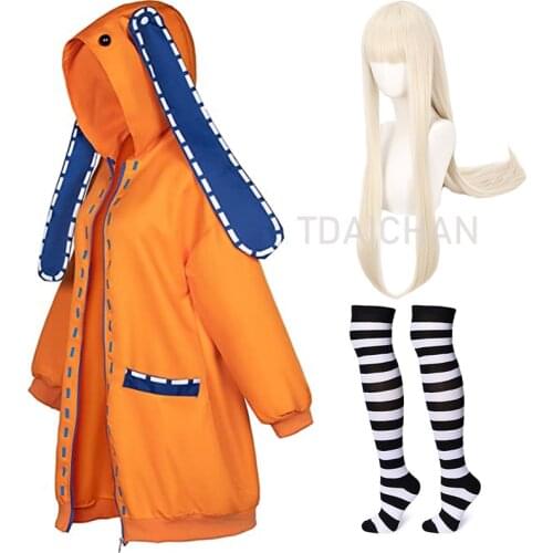 Anime Kakegurui Yomoduki Runa Cosplay Costumes Hoodie Compulsive Gambler Hoodies Wig Sock Suit Halloween Costume Cute Coat