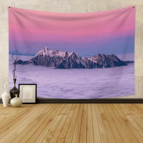 Beautiful Sky Snow Scenery Tapestry Vintage Exotic Summer Plant Nature Frame for Bedroom Photography Wall Decor