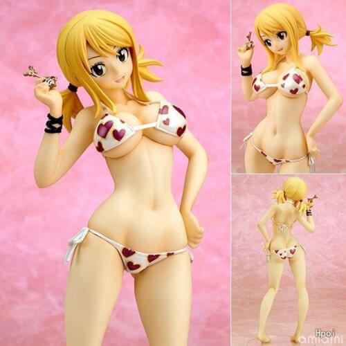 24cm Anime Fairy Tail Lucy Heartphilia Swimsuit Bikini Ver. 1/7 PVC Action Figure Model Sexy Girl Decoration Toys Doll Brand New