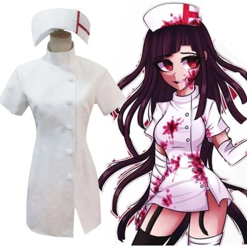 Mikan Tsumiki Cosplay Nurse Uniform Anime Dress Despair Danganronpa Cosplay Costume Custom Made Women Halloween Costume