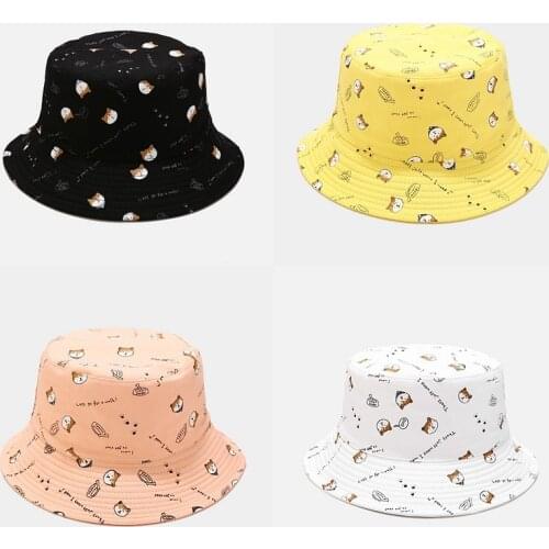 Fashion Girls Hat Summer Breathable Cotton Unisex Sunscreen Hat Solid Cartoon Double-sided Use Sun Beach Cap for Travel
